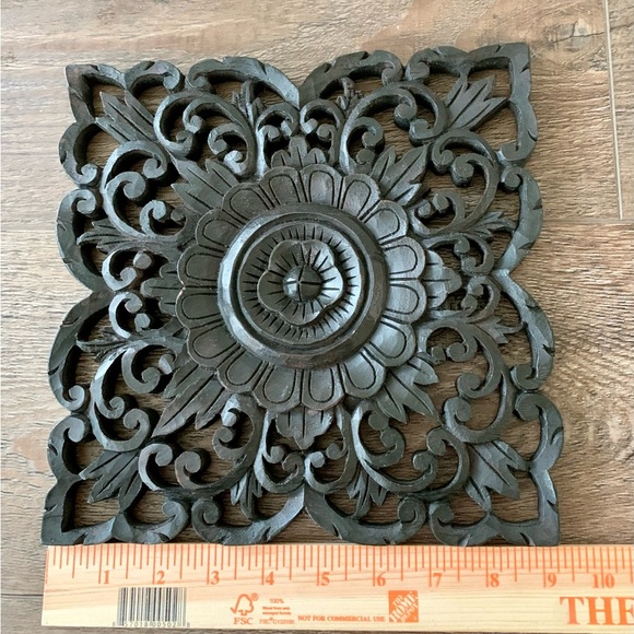 Handcrafted Filigree Wooden Teak Plaque 9/9” - Picture 9 of 10